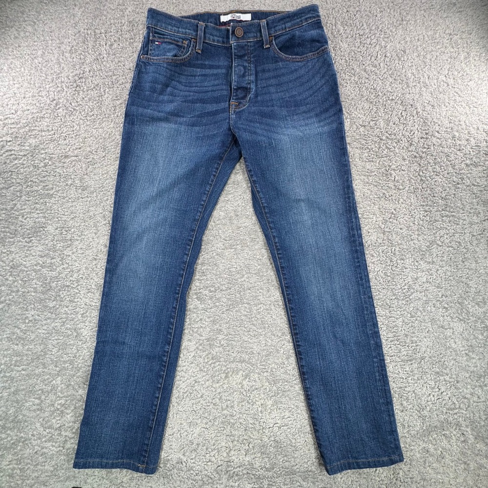 Tommy Hilfiger Denim Mens Straight Leg Jeans Magnetic Fly Medium Wash Sz 32x31